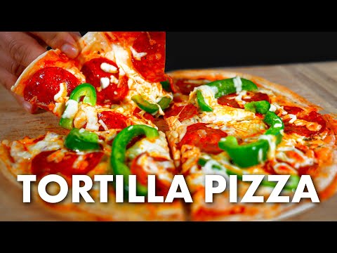 Simple Tortilla Pizza Recipe for Beginners! (How to make a Pizza with a Tortilla)