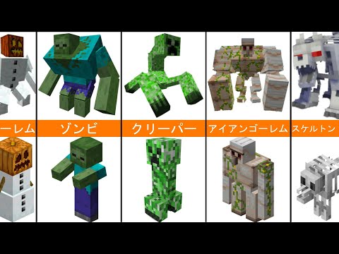 比較：Minecraftモブとマインクラフトミュータントクリーチャー