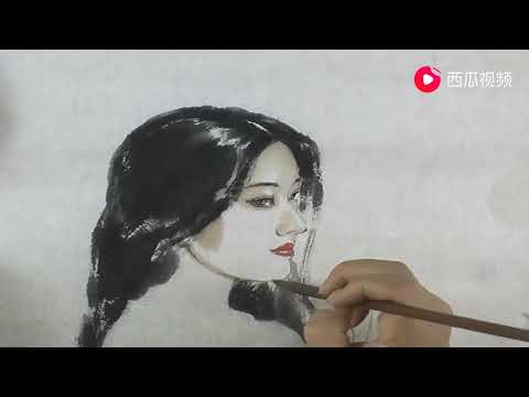 ｜中国书画教学水墨仕女画教学，惊艳众人！Chinese painting video