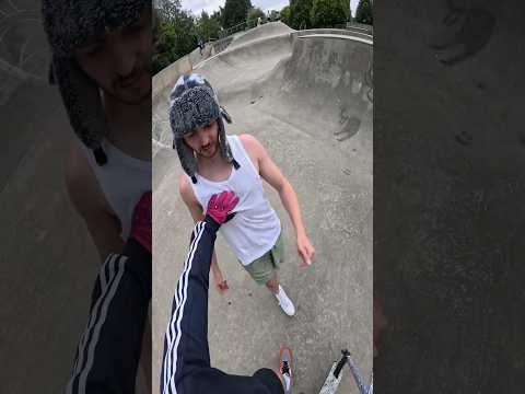 Skater tried to BEEF ME!😡 #scooter #skatepark #challenge #funny