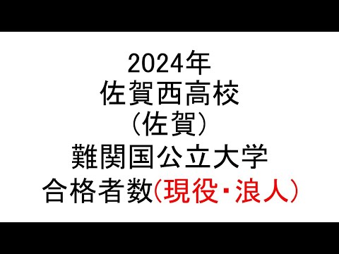 佐賀西高校(佐賀) 2024年難関国公立大学合格者数(現役・浪人)