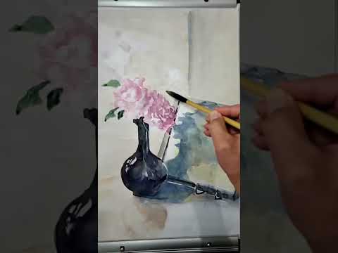 Moonlit Roses and Orchids - Henry Li's watercolor painting time-lapes