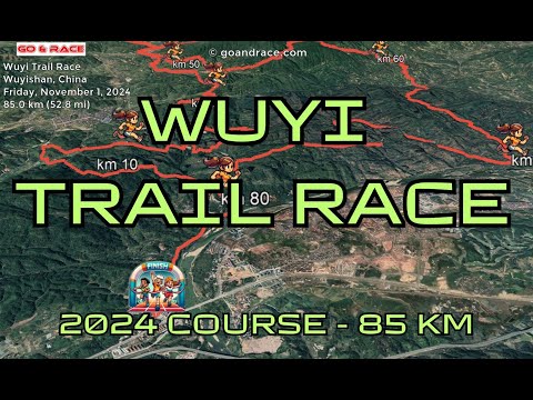 Wuyi Trail Race (2024): fly over the 85 km course! Video of the race path.