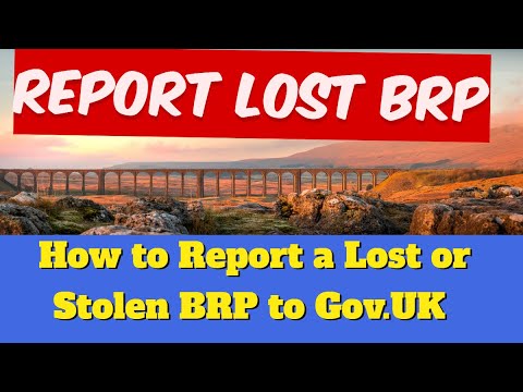 How to report a lost or stolen BRP to gov.uk | Lost BRP outside UK | UK residence card