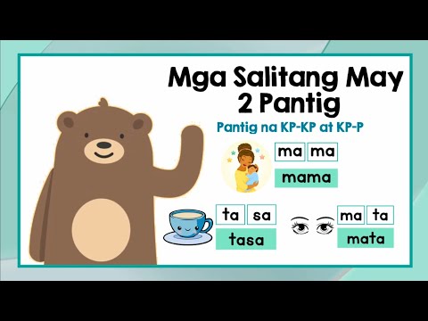 Unang Hakbang sa Pagbasa sa Filipino | Mga Salitang May 2 Pantig (Set A) | Grade  1