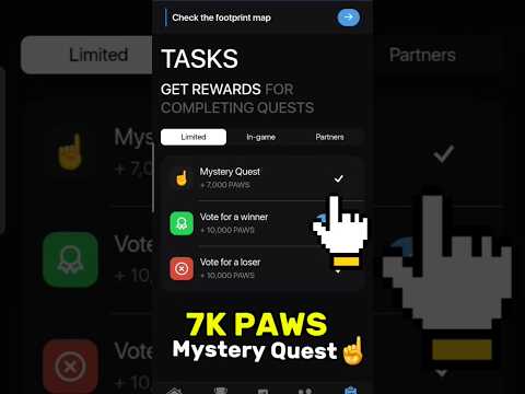 Paws New Task | Claim 7K Paws | Paws Mystery Quest | #paws #pawsairdrop #airdrop #crypto