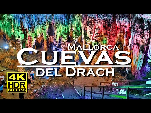 Cuevas del Drach Mallorca Porto Cristo 4K 60fps HDR (UHD) Walking Tour 💖 Balearic Islands 👀 Spain 🇪🇸