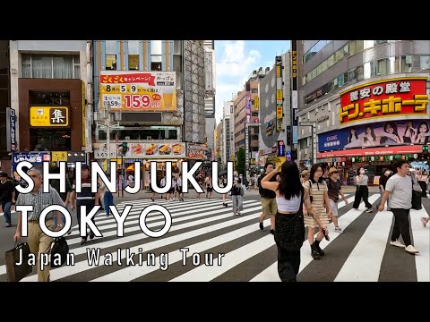 Exploring Shinjuku's Vibrant Streets in Summer Tokyo, Japan 4K