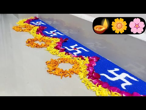 Stunning Border Rangoli Designs for Diwali 🪔🌸🌻I DIY Easy Border Rangoli I Daily Rhythm Arts & Crafts