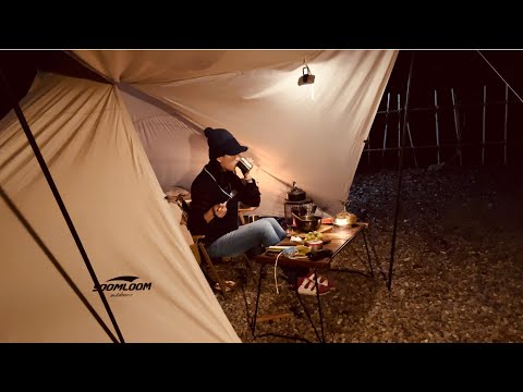 【Solo Camp】| New Year's First Dew 「Meishu Camp」 | simple solo food | Creekside Camp