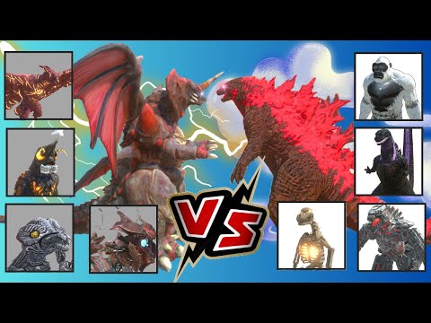 Team Godzilla + Kong + Shin Godzilla vs Team Destoroyah + Kaiju Universe