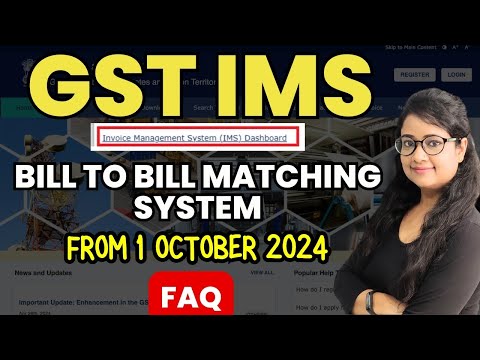 Be ready for New GST Bill to Bill Matching system IMS Dashboard from October 2024