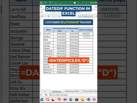 How to use Datedif function in Excel #shorts #exceltips #exceltricks #learnexcel #excel