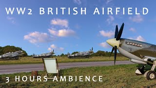 WW2 British Airfield Ambience - Relax with the sound of planes, birds and 1940s music on your radio