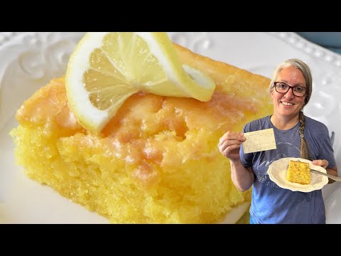 Grandma's Lemon Poke Cake with Lemon Glaze