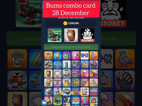 BUMS 28 December combo card