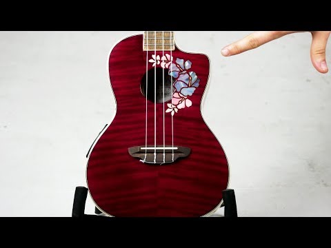 Luna Uke Flora Concert A/E | Trans Merlot