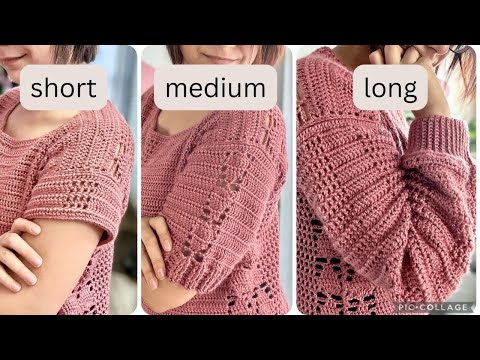 No-sew crocheted sleeves detailed how-to: short, medium, long | beginner-friendly