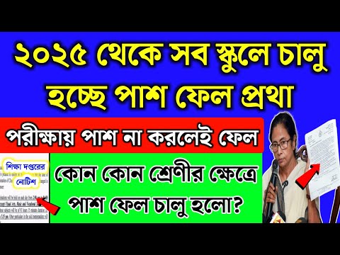 অবশেষে পাশ ফেল প্রথা চালু হচ্ছে | আগের মতো পরীক্ষায় পাস না করলেই ফেল | West Bengal School News