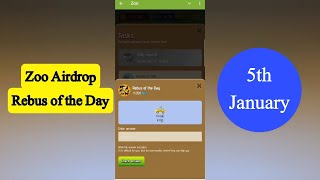 Zoo Rebus Of The Day | Zoo Airdrop Rebus Of The Day 5 January | Rebus Of The Day Zoo