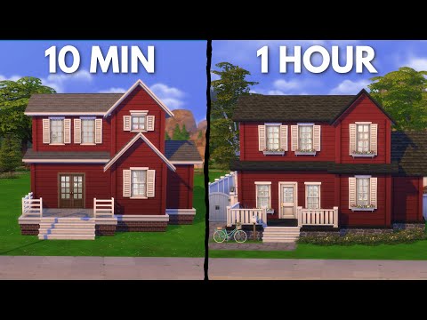 Building the SAME HOUSE in 10 Minutes and 1 Hour in The Sims 4