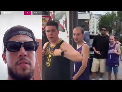 DEVIN BOOKER ON THE STREET IGNORES LAKERS FAN & SUPRISES SUNS FAN WITH NEW SHOES!