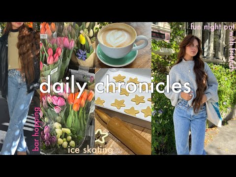 Daily chronicle🌸: ice skating ⛸,baking 🍪 , eating out🍜Pilates,bar hoping🥂, coffee shops☕️