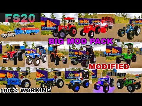 🇮🇳 Fs20🔥 indian tractor😎 mod 🤟 download link 👇|| big mod pack || 😮100% WORKING || Modified tractor 🚜