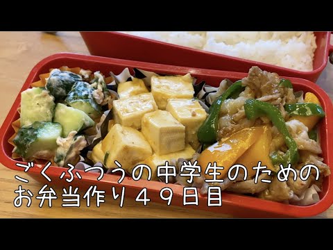 49日目♫ごく普通の中学生のためのお弁当づくり♫中華風弁当