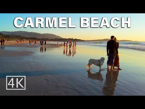 [4K] Carmel Beach - California USA - Sunset Walk