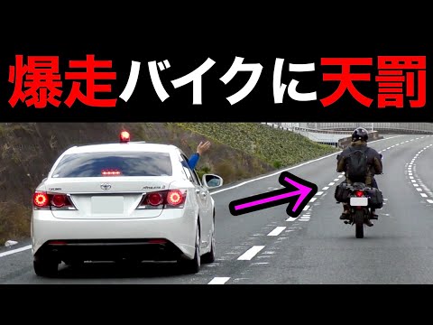 一般道を爆走するバイクに天罰‼️ 覆面パトカーが捕まえる瞬間‼️　[サイレン 速度取り締まり]