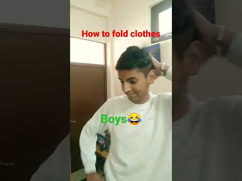 how to fold clothes girls vs boys🤣 #shorts #viral #funny #youtubeshorts