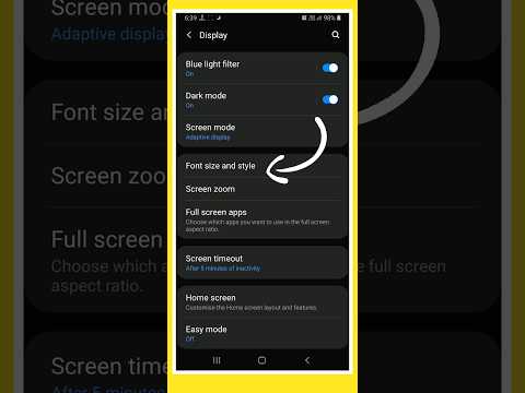 How to change font size and font style in samsung. #samsung #shorts #trending