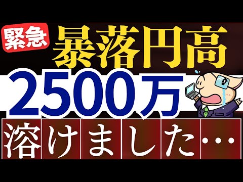 【悲報】米国株下落＆円高で、2500万溶けました…！暴落の理由はなぜ？