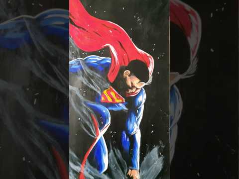 Superman Painting #springonshorts #superman #acrylicpainting #comics #dc