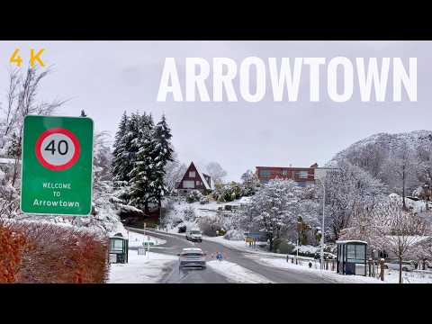 Drive From Lake Hayes To Arrowtown | Spring Snowfall | Queenstown New Zealand Driving Tour 4K 2024