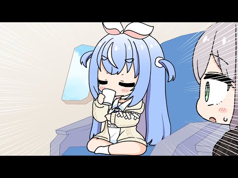 Pekora takes airplane cola very seriously【Hololive AnimatedClip/Eng sub】【Pekora/Noel/Marine/Okayu】