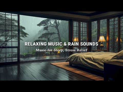 Rain Sounds & Relaxing Piano Music | Warm Bedroom for Deep Sleep, Stress Relief, Meditation, Calming