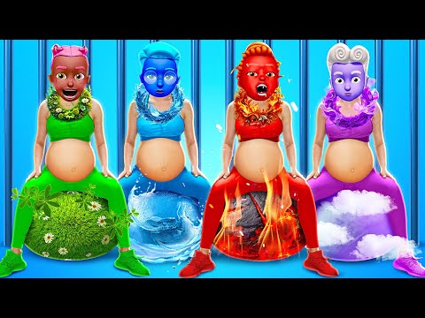 🤰 Hilarious Pregnancy Hacks! Elemental Moms in Jail with Genius Tricks 🛠️