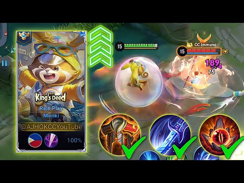 NEW BUFF MENKI SEMI TANK BUILD - NEW SEASON GAMEPLAY - HONOR OF KINGS