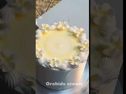 84- Orchids cream by tools ,CAKE & DESSERT #cake #dessert #food