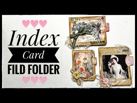 Junk Journal Ephemera - Index Card File Folder