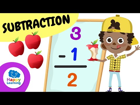 LEARN TO SUBTRACT | MATHEMATICS FOR KIDS | HAPPY LEARNING 7️⃣ ➖ 5️⃣ ＝ 2️⃣ ✅