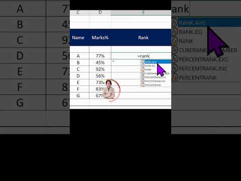 how to use rank formula in microsoft excel? #excelshorts