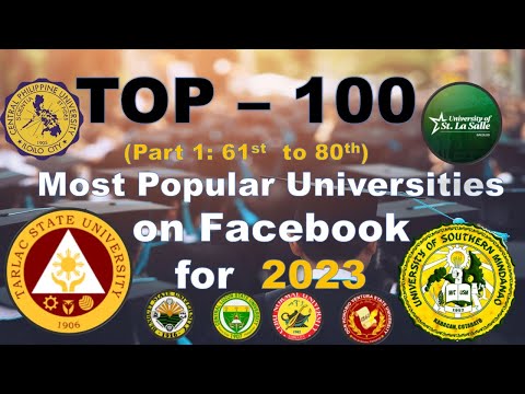 Top 100 Most Popular Universities on Facebook for 2023 (Part 1 of 5: Rank 81st to 100th)