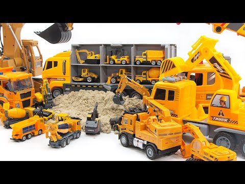 Forklift trucks, excavators, dump trucks, cranes, road rollers, ready mixed concrete