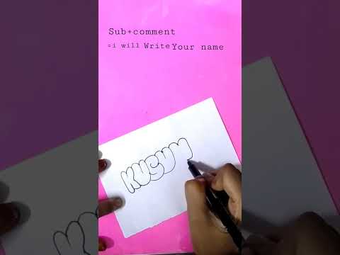 How to write KUSUMA in bubble letters#shorts#crafts#viral#videos