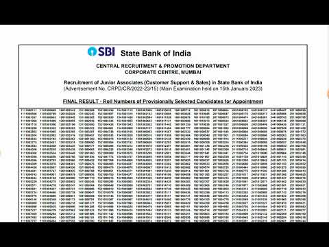 SBI Clerk Final Results out !!