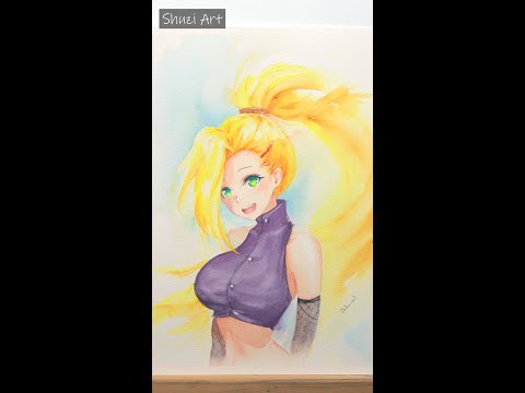 Watercolor Anime Process | Ino from Naruto | #shorts