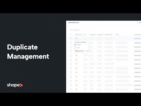 Duplicate Record Management in Shape Software CRM